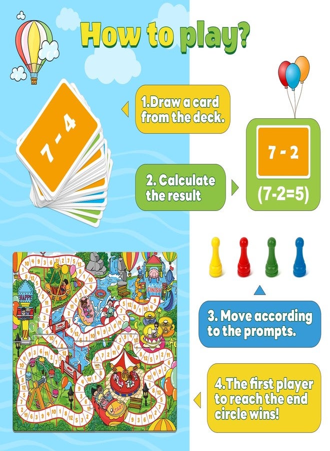 Broytain Addition and Subtraction Math Games for Kids,Addition & Subtraction,Educational Learning Board Games for Boys and Girls Ages 5 6 7 8,Classroom Travel Indoor Outdoor Family Games - Image 4